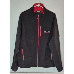 Ridgid Tool Soft-Shell Landway Jacket Fleece Lined Full Zip Black‎ & Red Size L